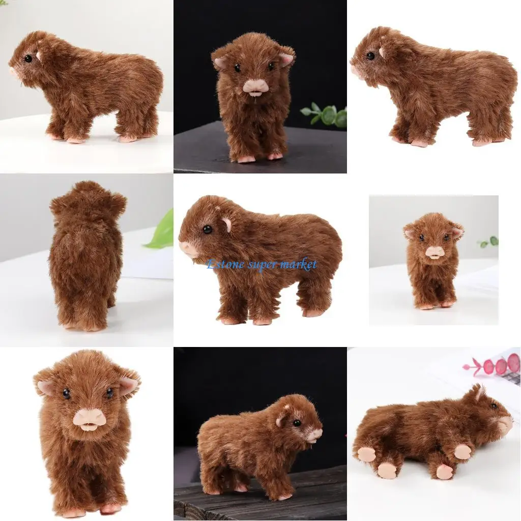 

090B силиконовая игрушка теленок Коллекционная фигурка крупного рогатого скота реалистичная фигурка животного куклы офисный