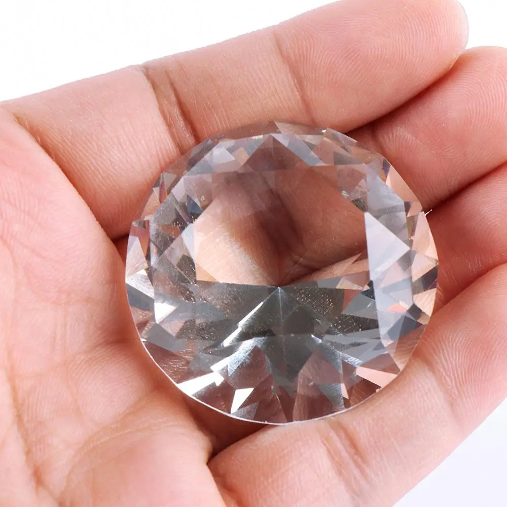 Fashion Art Design 40mm New Style Home Decoration Wedding Jewelry Artificial Diamond Cut Glass Paperweight Clear Crystal