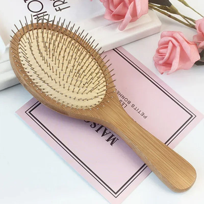 Wooden Steel Needle Air Cushion Comb Hair Brush Pin Hairbrush Scalp Massage Improve Hair Health Wood Paddle Detangling Comb