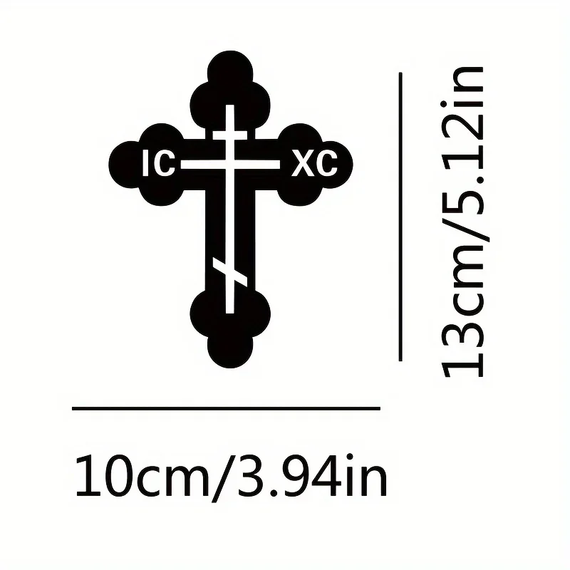 Orthodox Cross IC XC Symbol Vinyl Car Motorcycle Decal, Personality Decor Sticker for Auto Body Exterior Styling