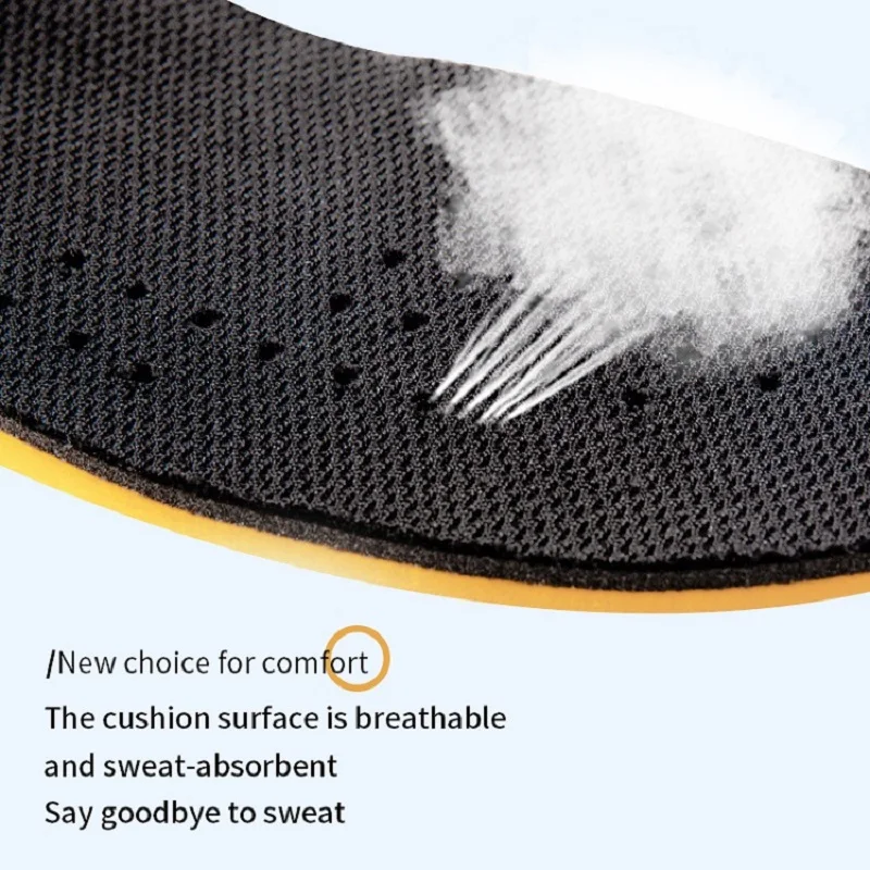 Invisiable Height Increase Insoles for Women Men Heel Lift Yellow Shoes Sole Pad Breathable Shock Absorption Feet Care Cushion