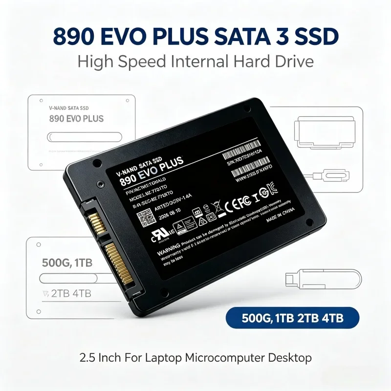 Solid State Disk 890evo PLUS SSD 2.5-Inch SATA3 MLC 500GB 2TB Storage for Laptop Desktop PC System Upgrade Media Archive Save