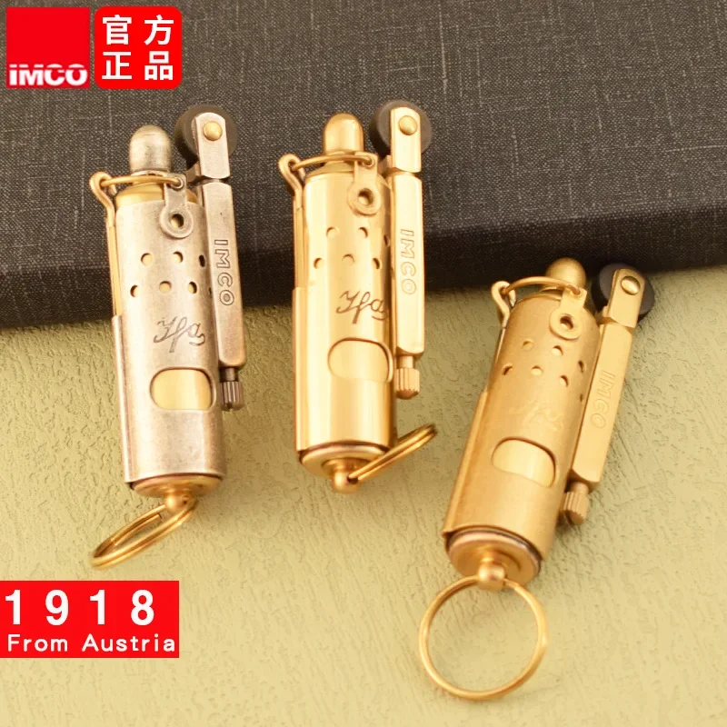 IMCO 5700 Pure Copper Trench Rod Kerosene Lighter Personalized Retro Limited Edition Outdoor Windproof Lighters Smoking Gadgets