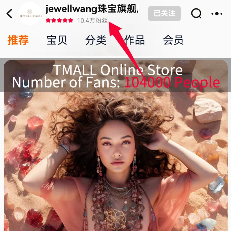 JEWELLWANG 18K الذهب الأصفر قلادة قلادة مع 0.3ct روز قطع مختبر نمت الماس تصميم فريد المختنق للنساء هدية مثالية