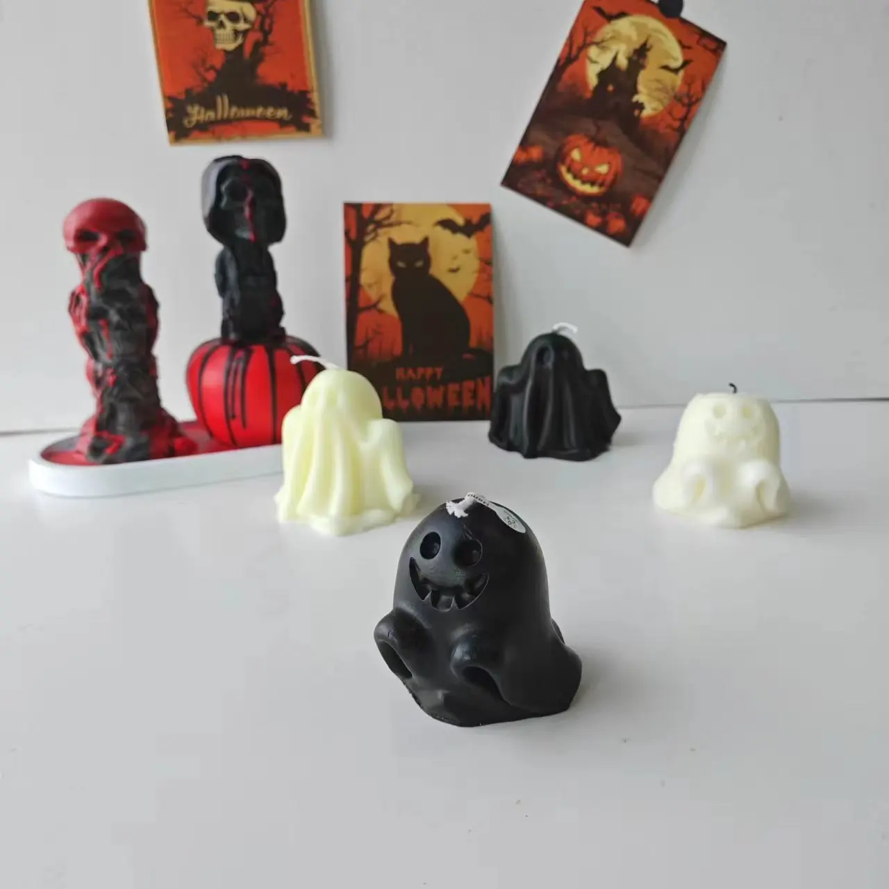 Halloween Ghost Decoration Candle Mold Diy Ghost Festival Party Fun Scented Candle Silicone Mold