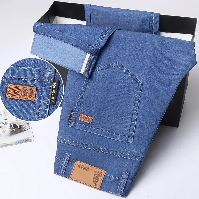 Spring Summer New Les Aires Soft Lyocell Fabric Casual Wide Loose Cargo Mens Jeans  Denim Homme Sexy Pants