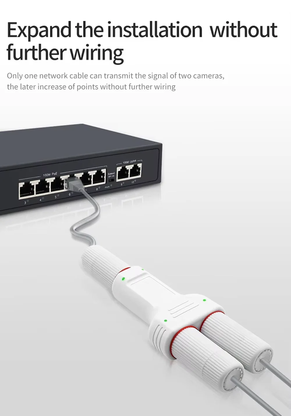 Imagem -05 - Poe Repetidor com Portas à Prova Dágua Ip66 10 100mbps a Extensor com Iee802.3af a 48v Exterior para Switch e Câmera