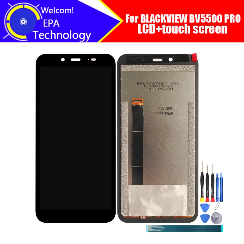 BLACKVIEW BV5500 PRO LCD Display+Touch Screen Digitizer 100% Original Tested LCD Screen Glass Panel  For BV5500 PRO+ Adhesive