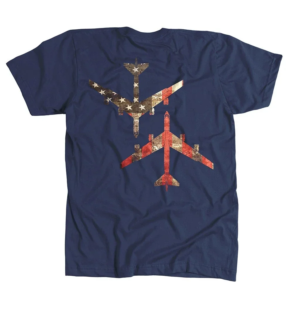 Vintage USA Flag B-52 Stratofortress Strategic Bomber T-Shirt 100% Cotton O-Neck Short Sleeve Casual Mens T-shirt Size S-3XL