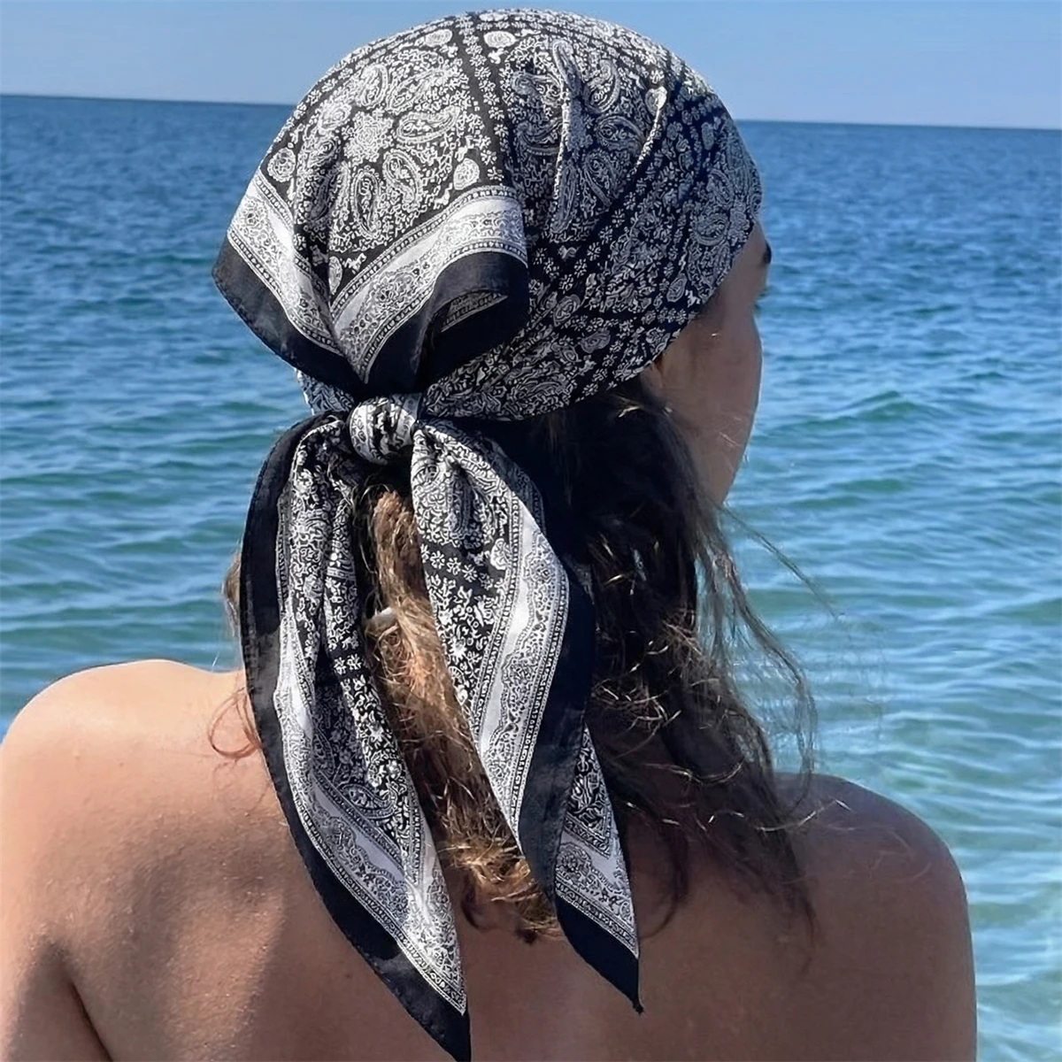 

New Twill Shawl Triangle Scarf For Women Paisley Neckerchief Female New Headband Hair Bands Print Foulard Hijab Wraps Bandana