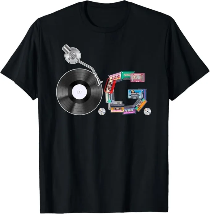 

Old School OG Hip-hop Vintage Vinyl Cassette G Graphic TShirt Retro Music Gear Tee For Audiophiles And Music History Enthusiasts