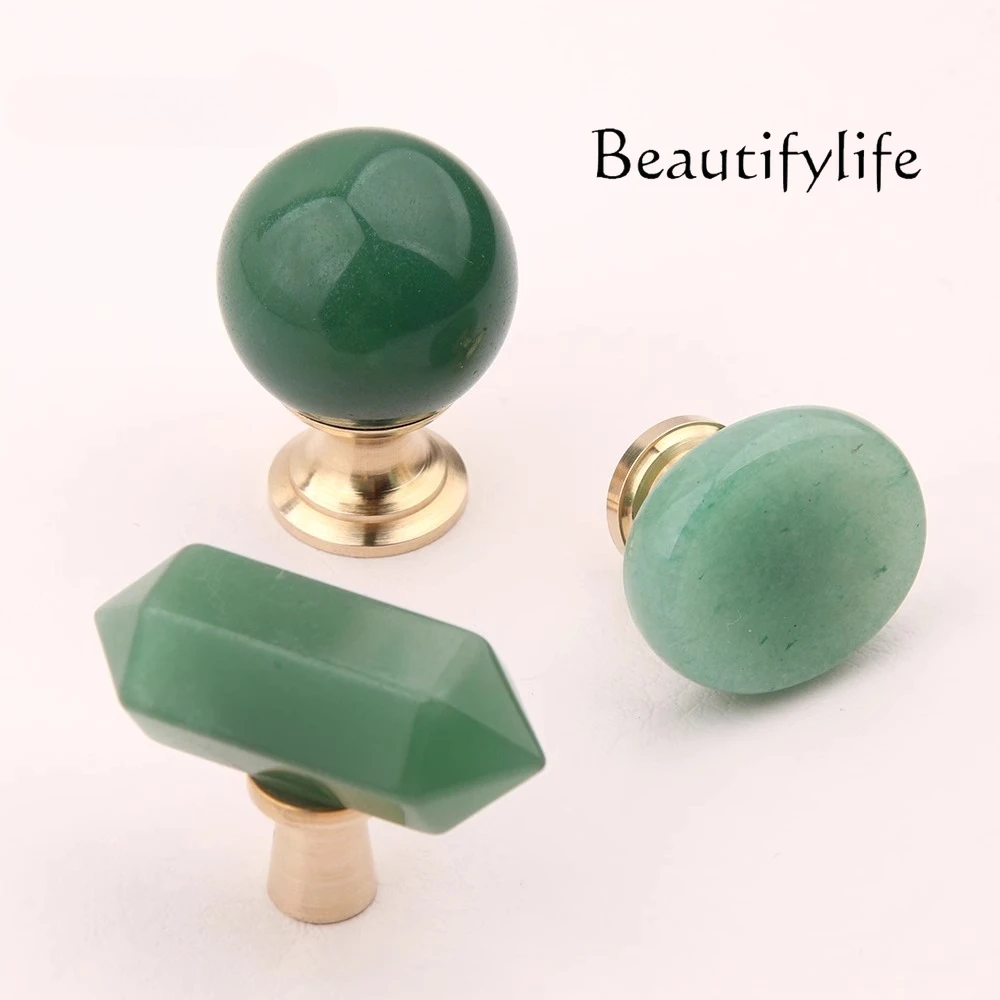 

Light luxury natural ore Lvdongling, copper creative small handle, drawer, cabinet door, wardrobe single hole creative handle