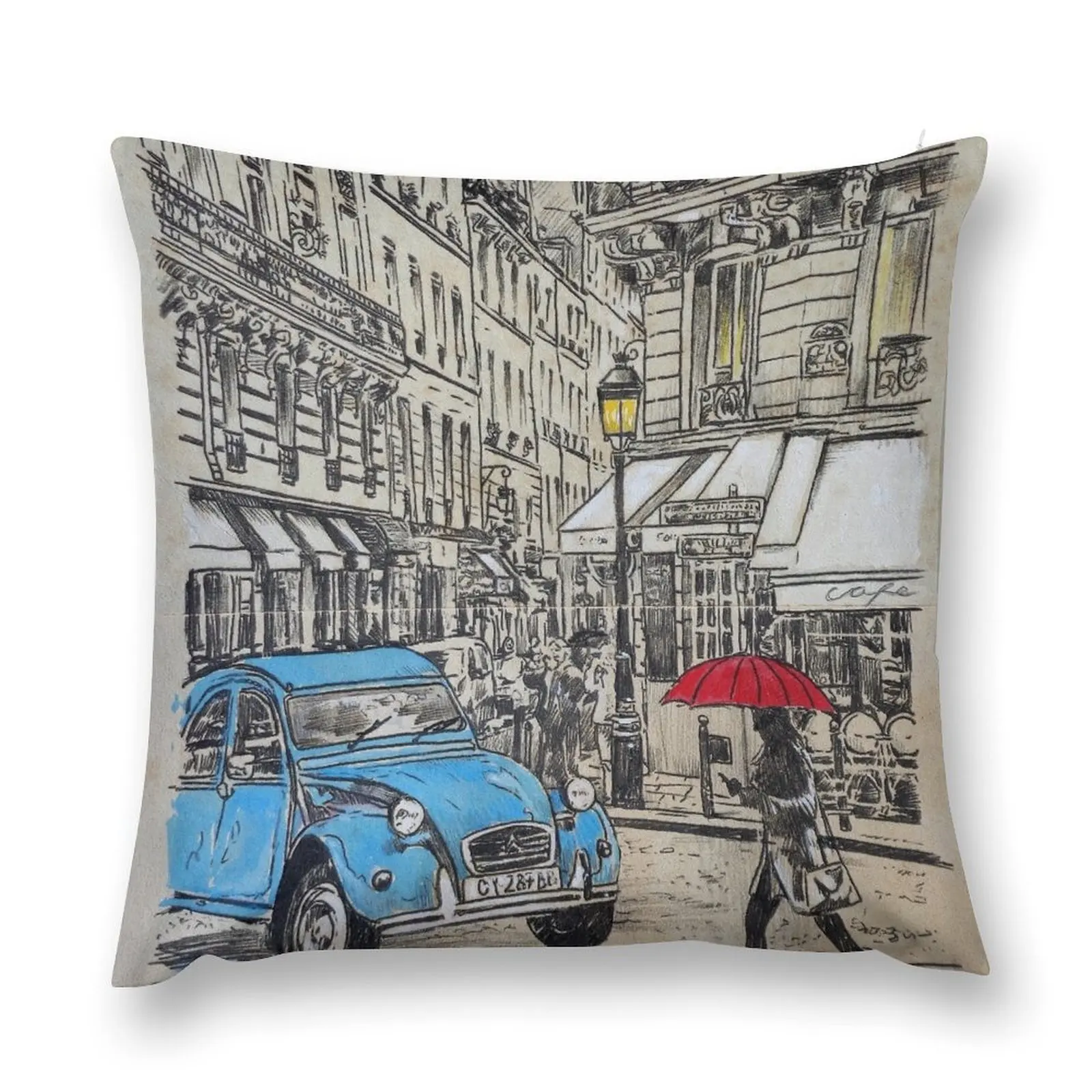 blue Citroen Throw Pillow Embroidered Cushion Cover Luxury Sofa Cushions pillow