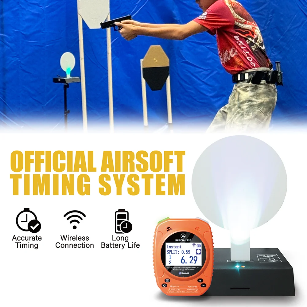 

M4P1 IPSC Timer for Airsoft Guns - Wireless Shot Timer with Stop Plate, APSC Competition Timing System for Pistols & Rifles