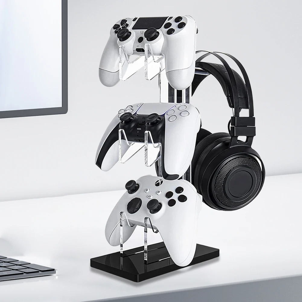 Soporte para controlador de Gamepad, soporte estable para controlador de auriculares, soporte de escritorio para PS5/4/3/2/Xbox para Switch Pro