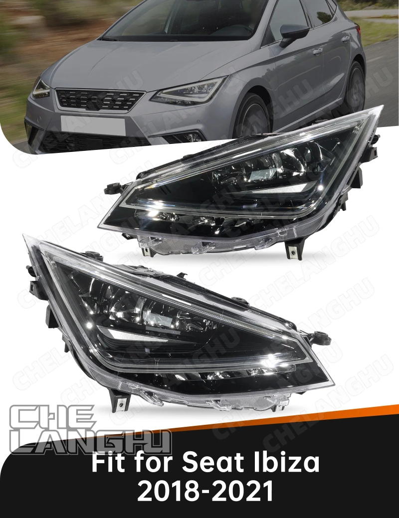 LED Headlight For Seat Ibiza 2018 2019 2020 2021 Front Turn Signal Light Headlamp DRL LHD Car Accessories 6F1941773A 6F1941774A