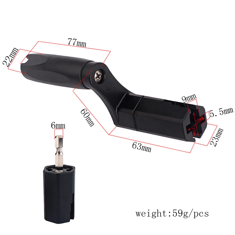 

Black Guitar String Winder Pin Remover Multi-Functional Tool For Tuning Pegs Bridge Puller Drill Bit Hex Adapter