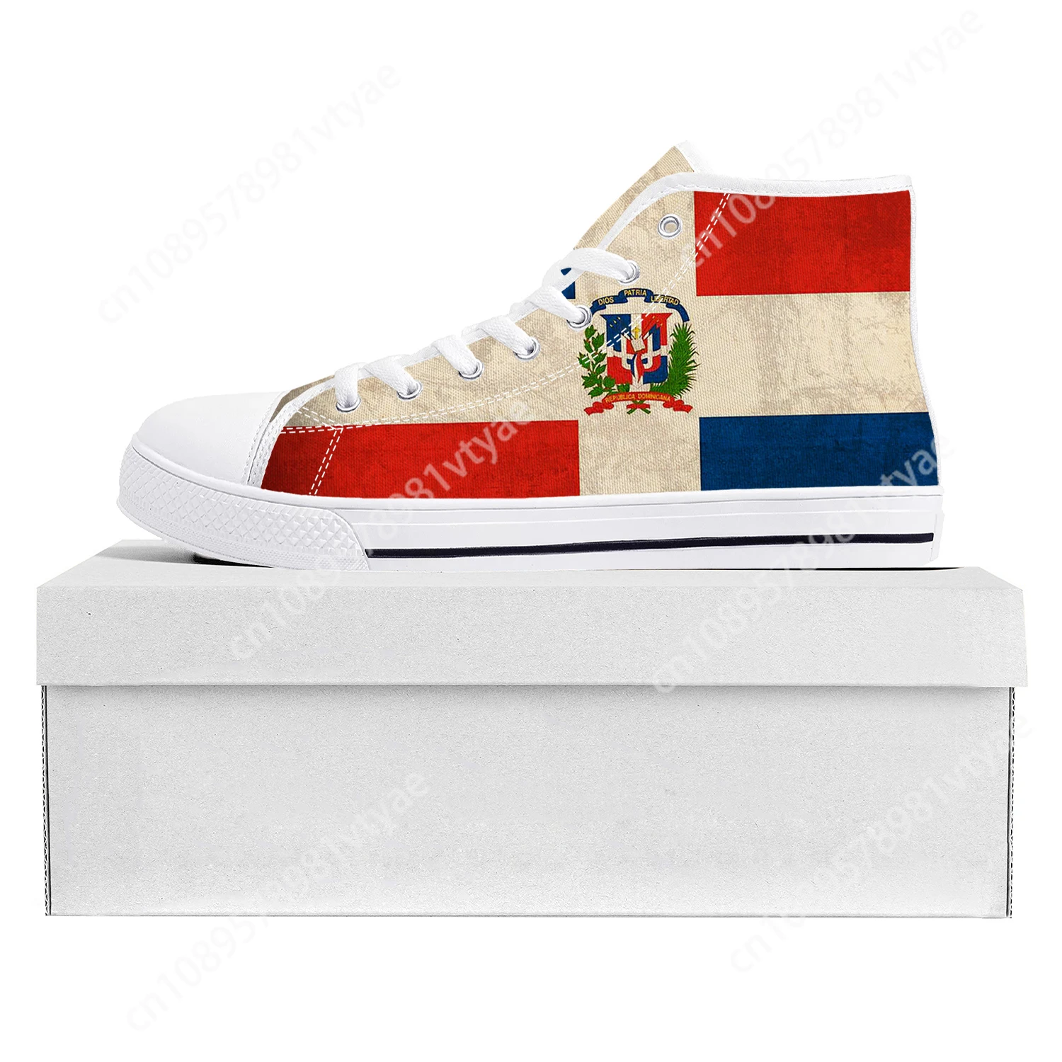 Dominican Republic Flag High Top High Quality Sneakers Mens Womens Teenager Canvas Sneaker Casual Couple Shoes Custom Shoe