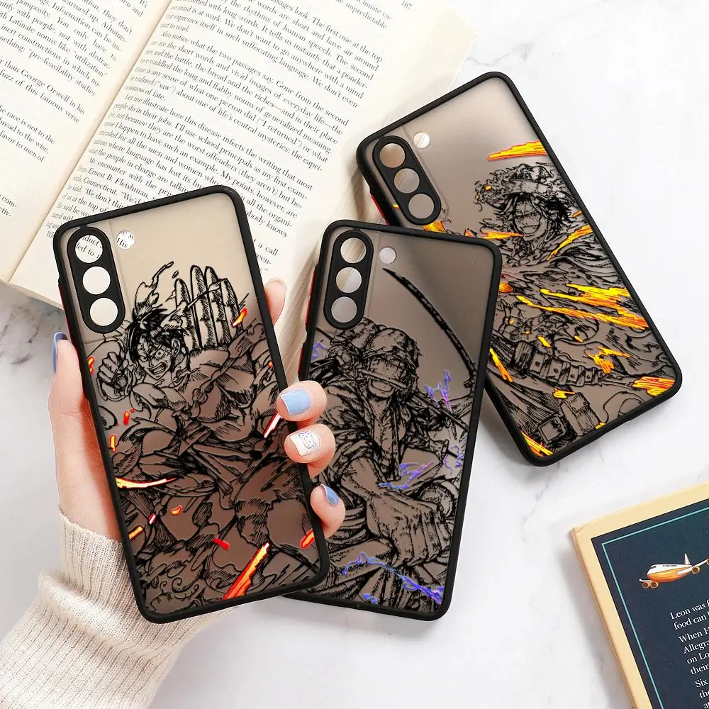 

Anime O-One- Black Pieces Art A-Aces-Zoros Matte Clear Coque For Samsung S23 Cases Galaxy S20 FE S21 S22 Ultra S10 S9 Plus Cover