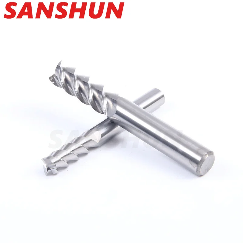 HRC55 aluminum milling cutter, 3flute tungsten steel milling cutter, single blade with integral hard alloy end milling cutter,