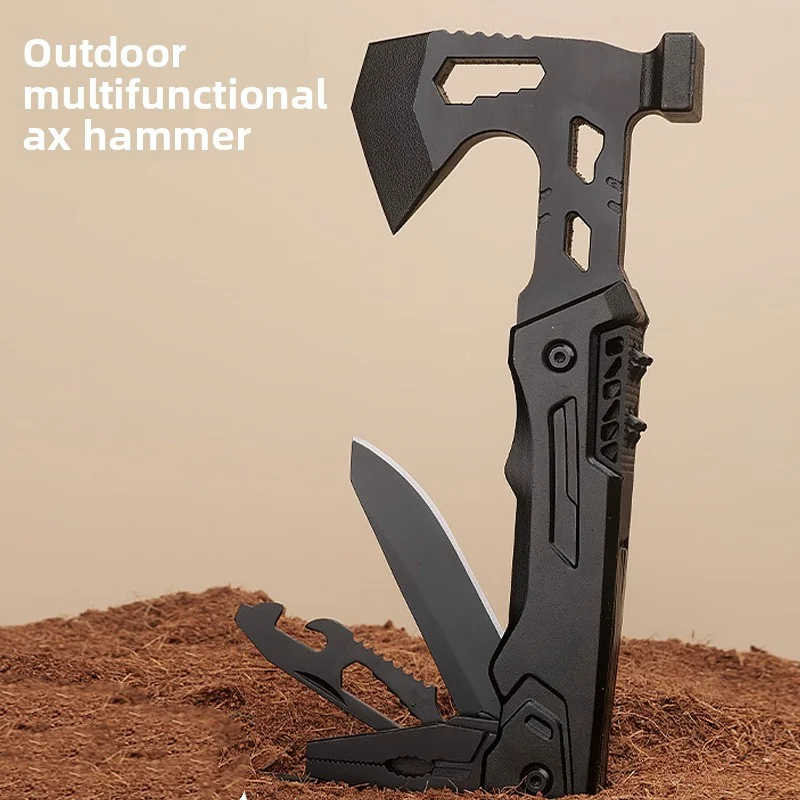 

Outdoor multi-function tool combination axe hammer folding portable portable survival hammer survival wrench knife