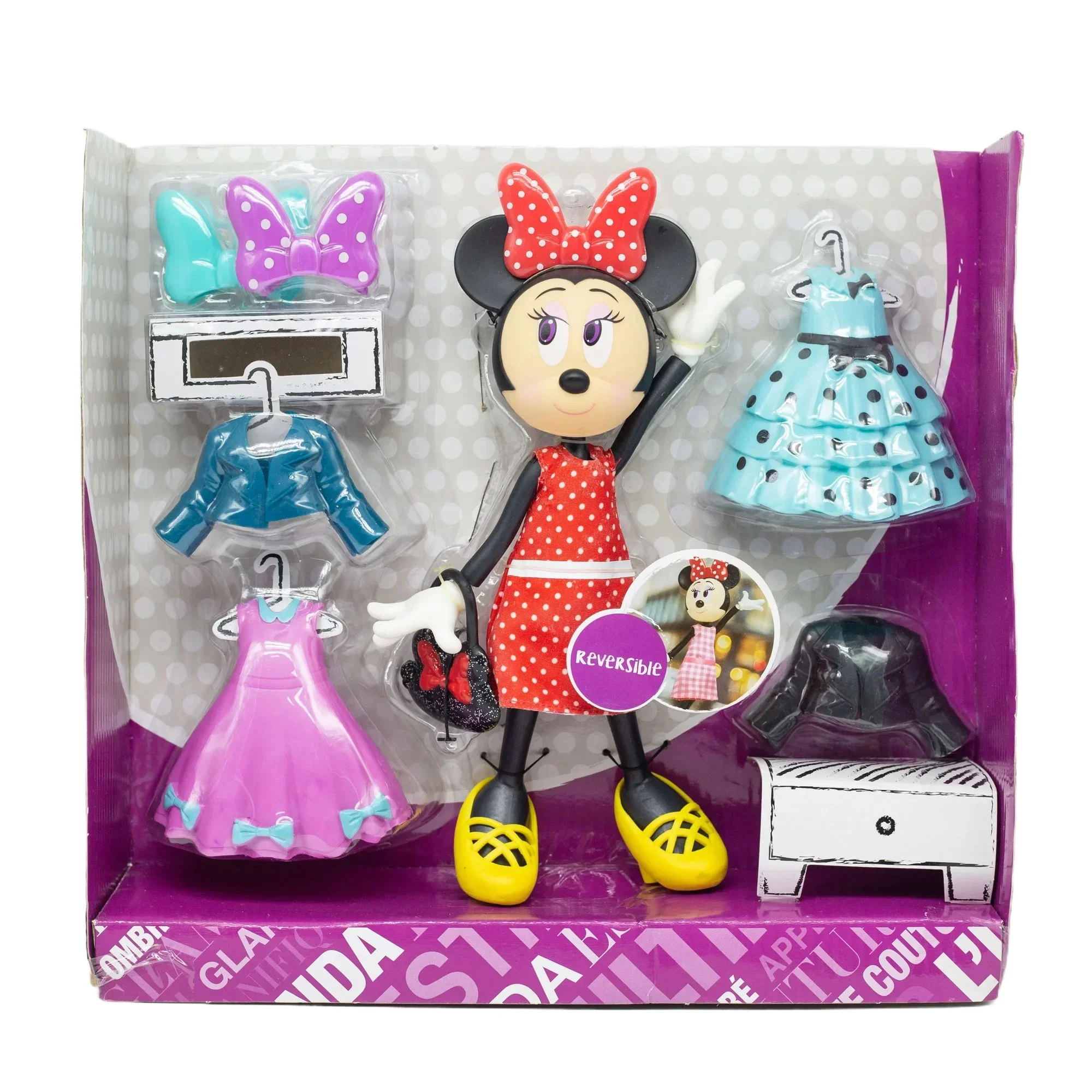 

Disney Minnie Mouse All the Dots Fashion Doll Moveable Figure Pride Collection Mystery Style Dress Up Toy for Gift