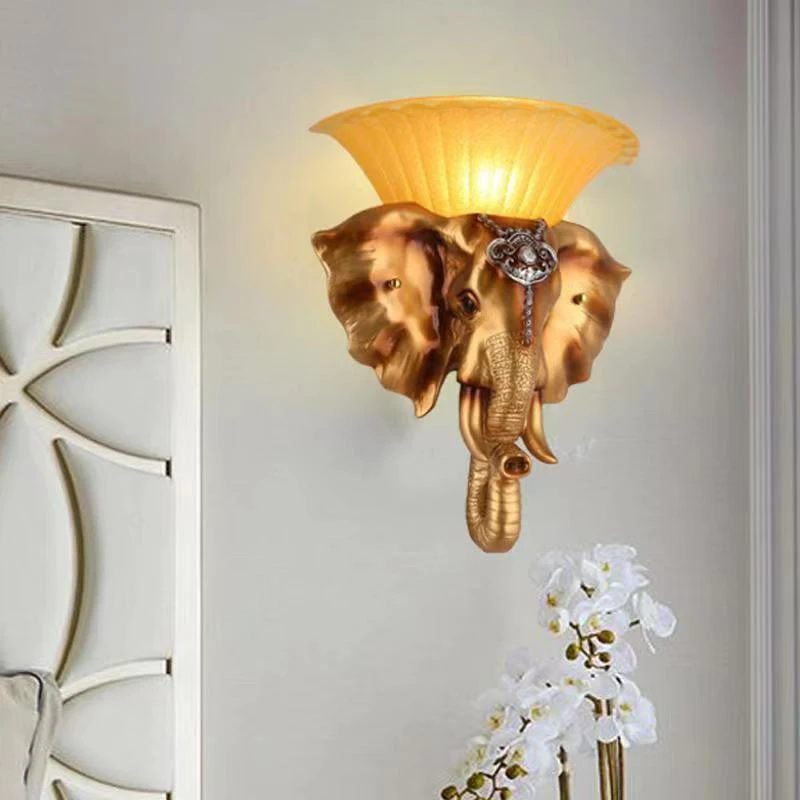 SAMAN-Lâmpada de Parede de Elefante Contemporânea, Personalizada e Criativa, Sala, Quarto, Corredor, Luz Decorativa