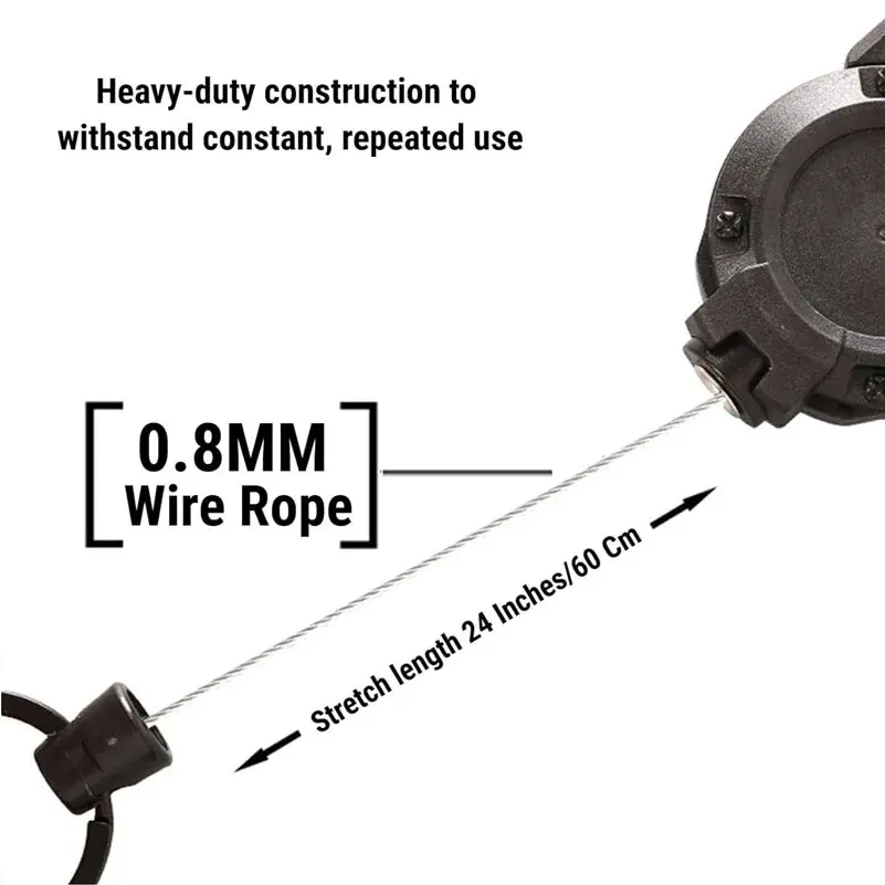 1PC New Outdoor Automatic Retractable Wire Rope Luya Anti-theft Tactical Keychain Telescopic Keychain Retractable Hook Tool