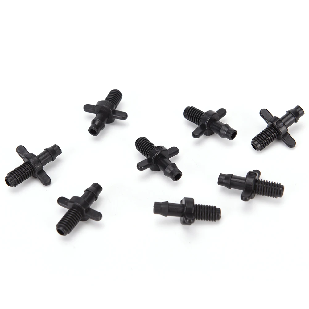 Adaptador de PVC de riego automático, manguera de 4/7mm, adaptador de línea de goteo, rosca de Tubo macho x púa para tubo emisor de PE, 50 Uds.
