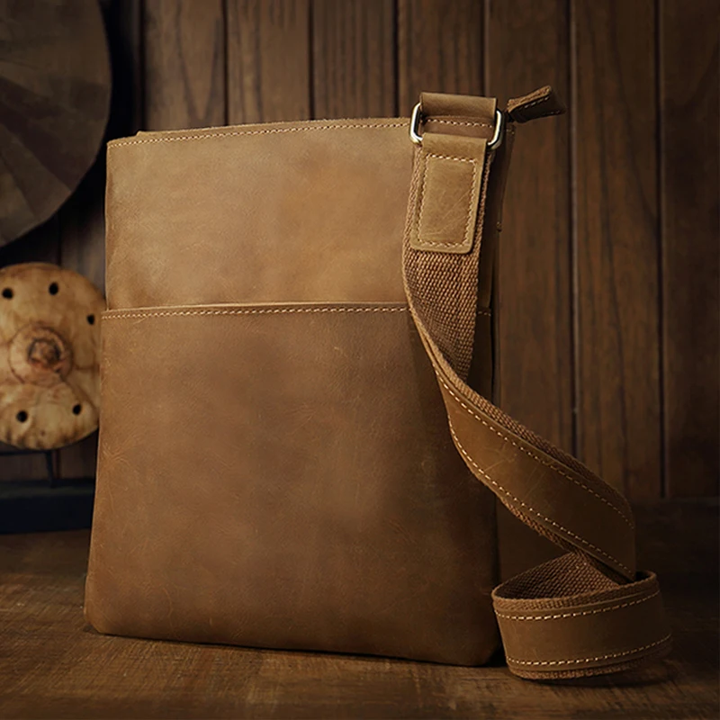 Sac à Bandoulière Vintage en Cuir group, Fait à la Main, Rétro, en Peau de Vache, à la Mode, Sacoche de Bureau, Étui Bombe pour Ordinateur Portable de 10 Pouces