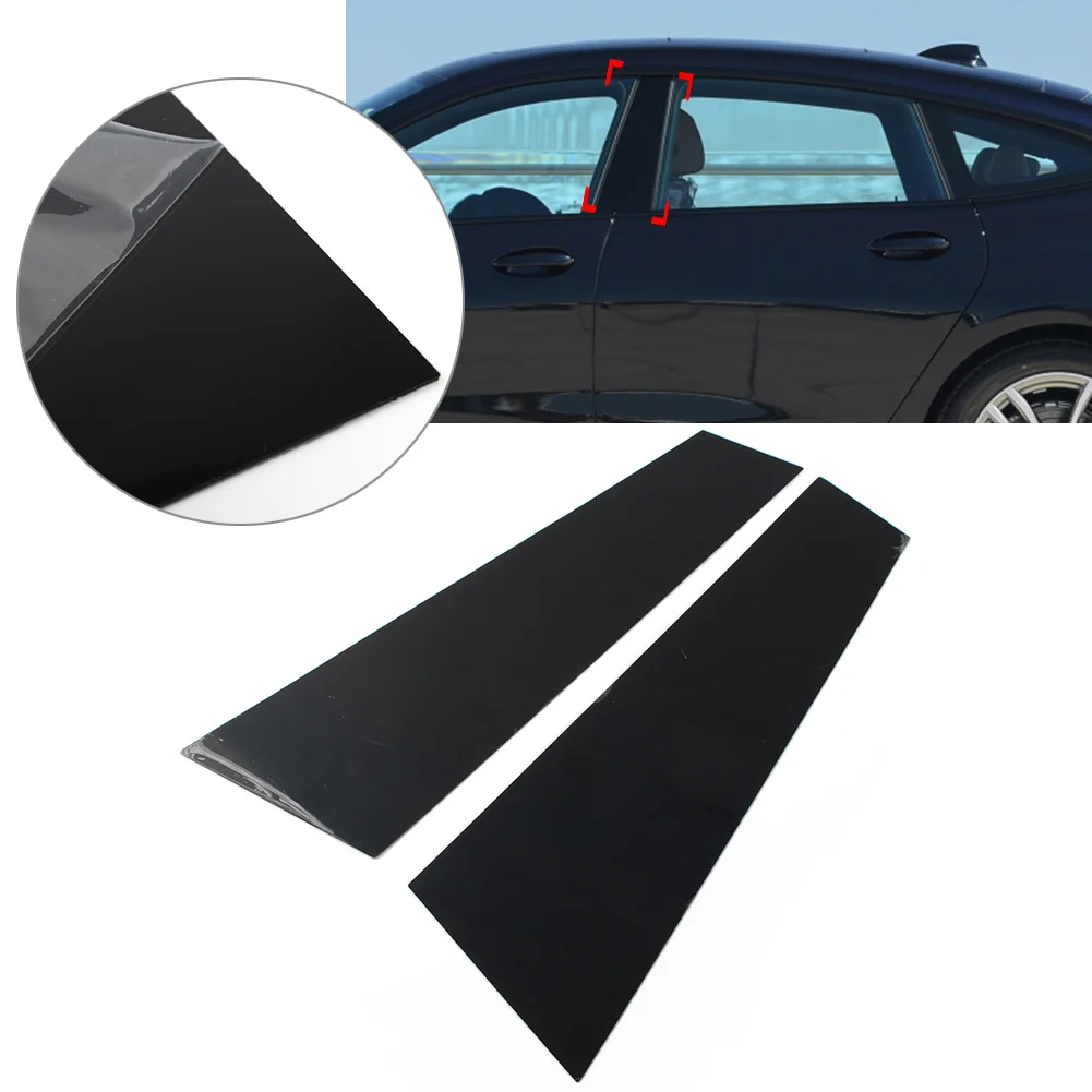 2 Pcs Car Door Window Column Pillar Post Trims Decorative For BMW 6 Series GT G32 2017 2018 2019 2020 2021 Glossy Black