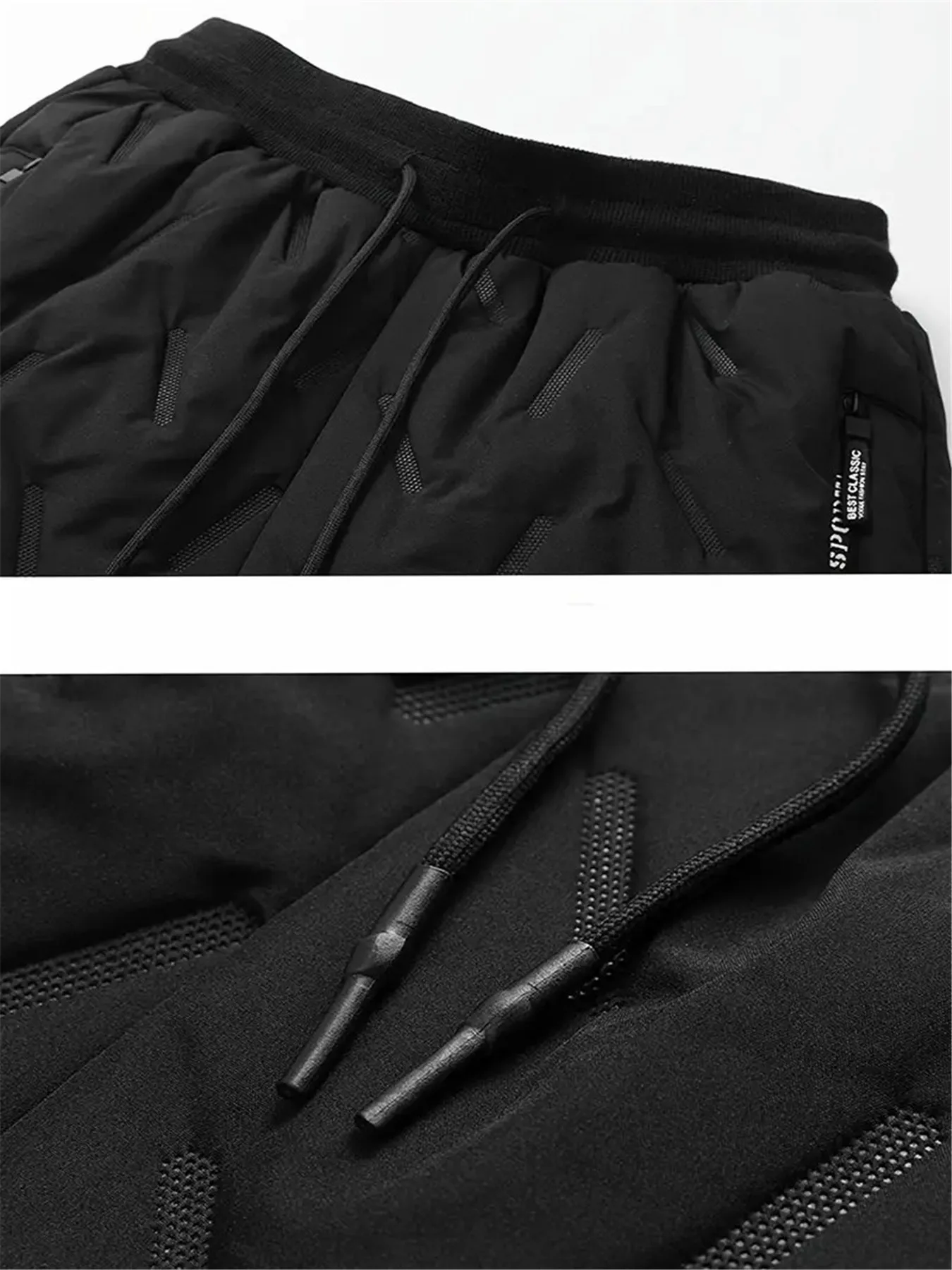 Herren-Winterhose, winddicht, 2er-Pack, lässige Herren-Jogginghose mit Fleece-Futter, thermische Herren-Sportbekleidung für kaltes Wetter, gepolstert. – Detail 5
