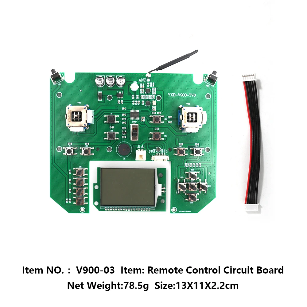 Remote Control Circuit Board with LED Screen for Outdoor Fishing Bait Boat Transmitter Board Compatible with V900 and V020