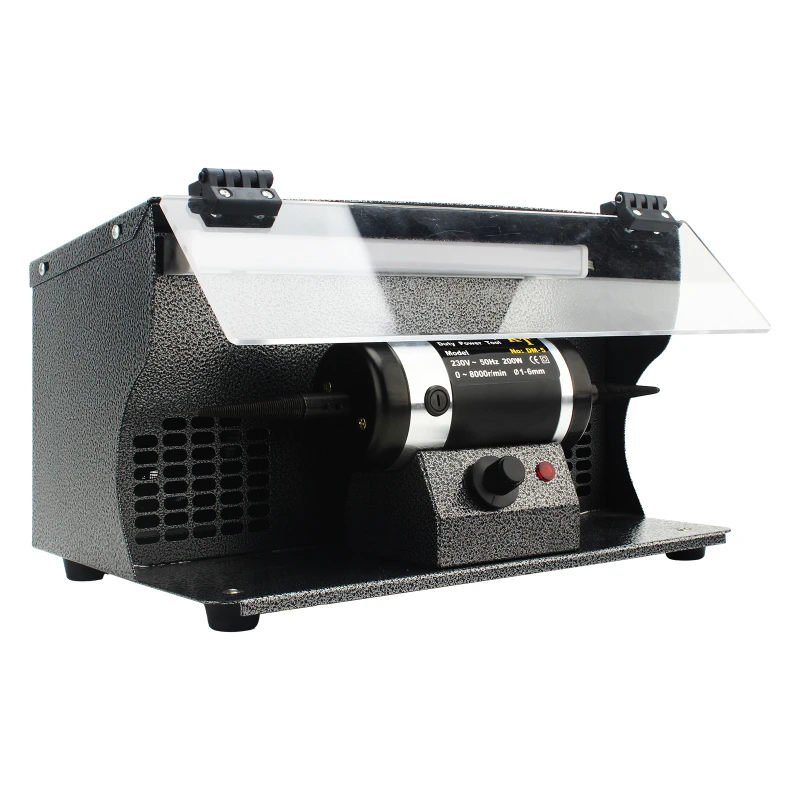 200W Polishing Buffing Machine 220V Table Top Jewelry Buffer Polisher with Dust Collector and Light Jewelry Tools & Equipment