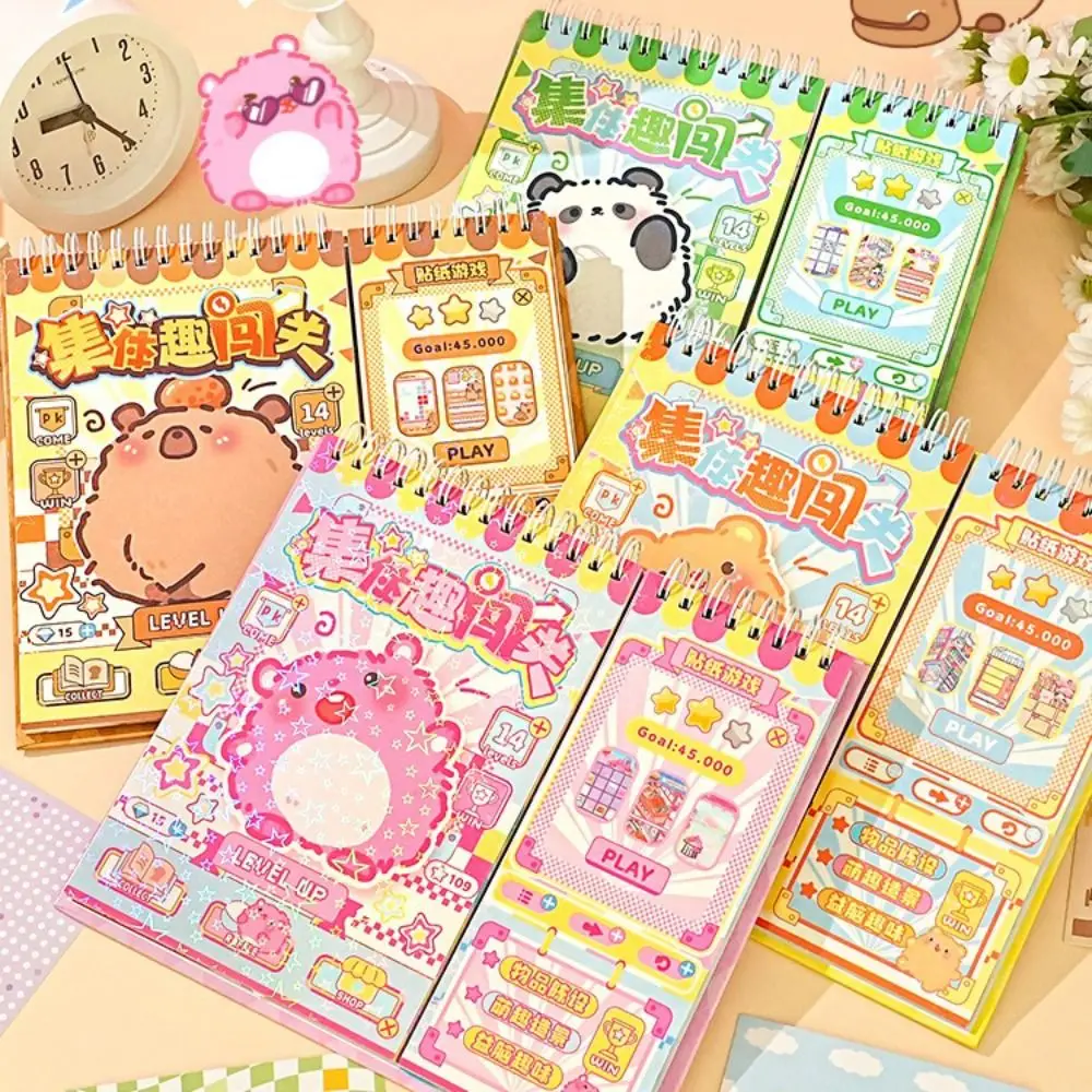 

14 сцен, набор наклеек с животными, капибара, панда, медведь, без формы для резки, миниатюрные наклейки сцены, сделай сам, декоративная наклейка для коллажа