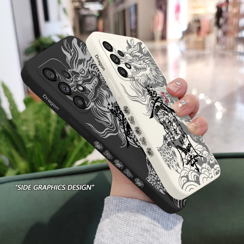 เคสโทรศัพท์มังกรแห่งความเจริญรุ่งเรือง สำหรับ Samsung Galaxy A73 A53 A33 A23 A13 A03 A72 A52 A52S A32 A22 A12 A71 A51 A31 A21S  วัสดุซิลิโคน