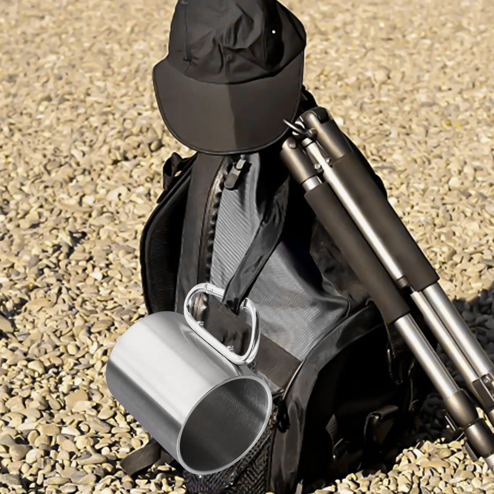 

Never Compromise on Your Coffee Experience Again 300ml Stainless Steel Carabiner Cup w/ Double Layer Insulation