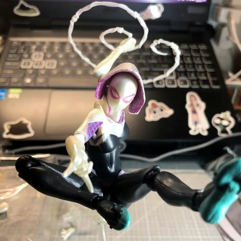 Spiderman Super Hero Gwen Stacy Into The Spider-Verse Articulated Spider Man Action Figure Collectible Model Toys For Kids Gift