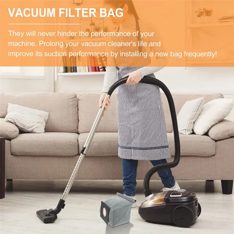 أكياس بديلة للمكنسة الكهربائية A02V لجمع الغبار الكفاءة المتوافقة مع نماذج التنظيف المنزلية المختلفة