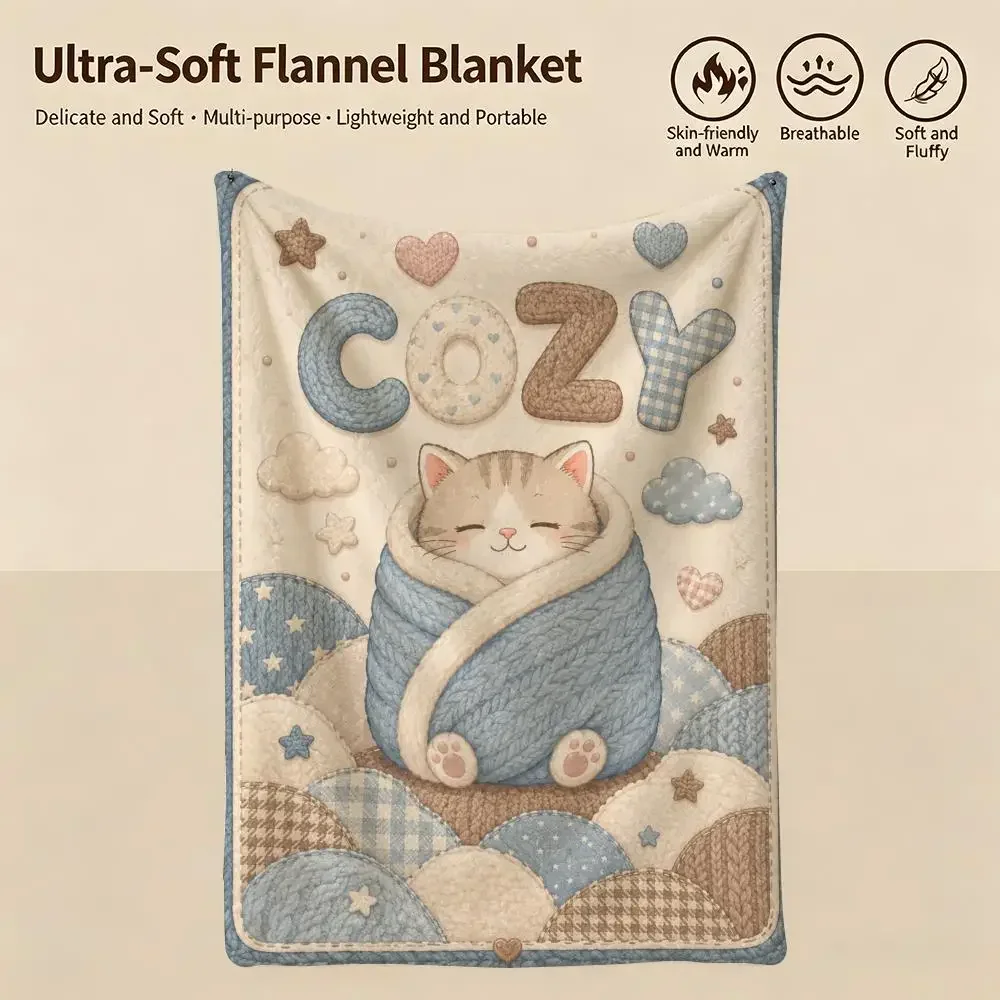Cosmic DREAMY NAPS Throw Warm Soft Flannel Blanket, Multi-use for Sofa Bed Camping Travel Nap