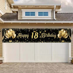 Gold Black Banner 18 30 40 50 Year Old Birthday Decoration Pink And Black Birthday Banner Decoration Gold Glitter Birthday Decor