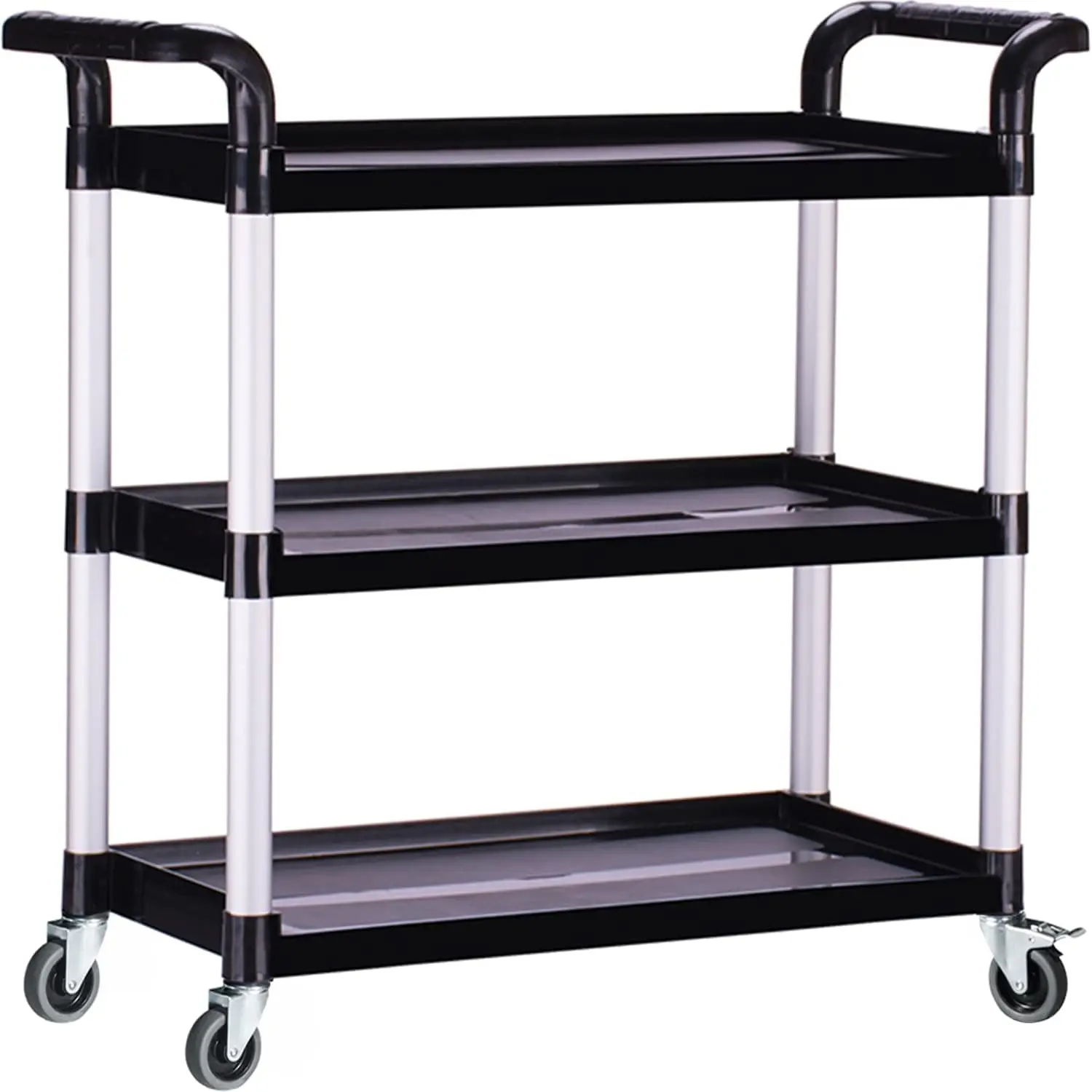 

Heavy Duty 3-Tier Rolling Cart with Lockable Wheels, 510lbs Capacity for Office, Warehouse, Garage