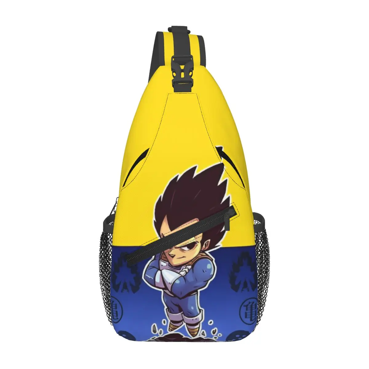 

Dragon Ball Z Super Saiyan Vegeta Small Sling Bags Chest Crossbody Shoulder Sling Backpack Hiking Travel Daypacks Fashion Bag