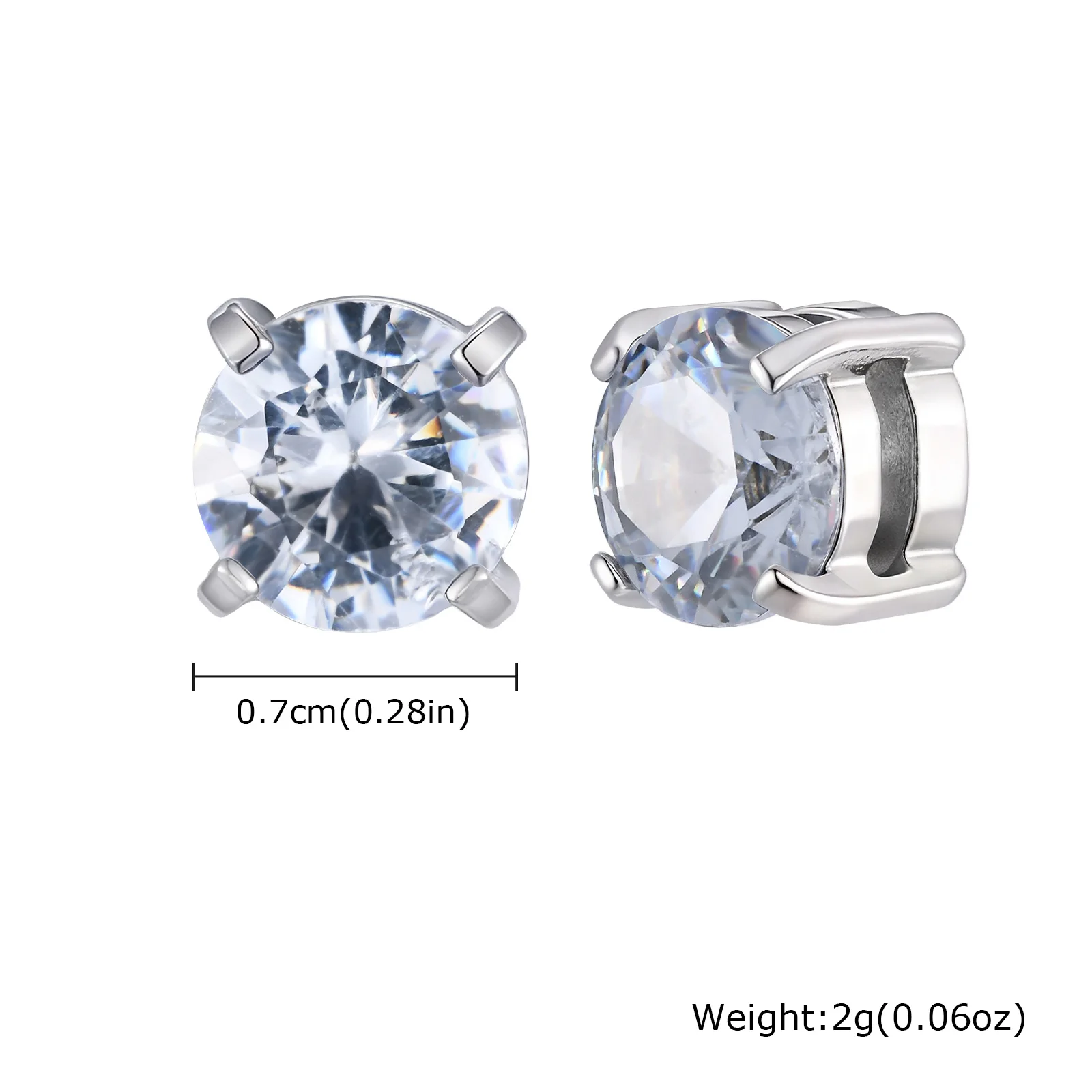 Punk Runde Zirkon Magnetische Ohrstecker Clips Nicht Piercing Edelstahl Kleine Ohrringe für Frauen Männer Modeschmuck 