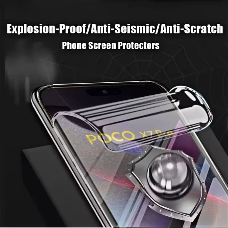 4 قطعة حامي الشاشة ل POCO X7 M7 X6 X5 X4 X3 Pro C40 C65 C75 هيدروجيل فيلم ل POCO F7 الترا F6 M6 F5 برو X4 GT X3 NFC فيلم