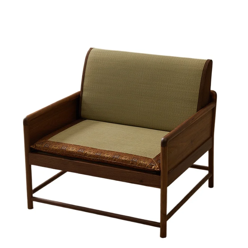 

Black walnut rush seat cushion master chair Chinese solid wood meditation chair meditation chair