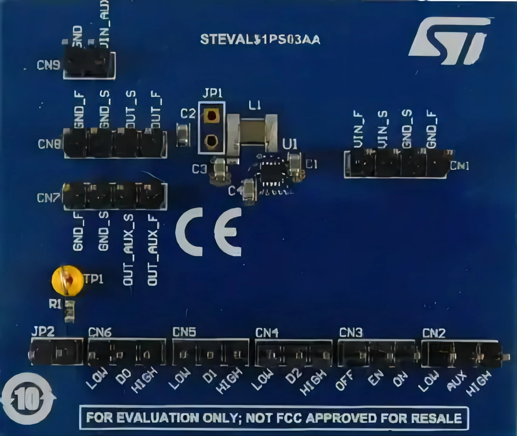 

STM STEVAL-1PS03A Evaluation Board, ST1PS03AQTR, Synchronous Step Down Converter, Power Management