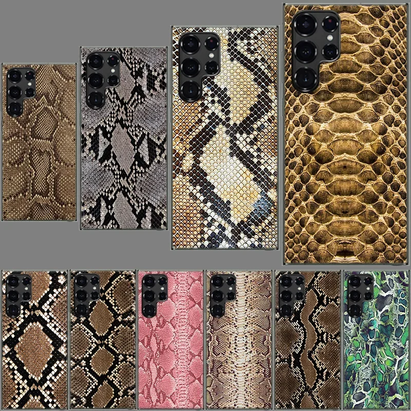 It looks like real snake skin Clear Case for Samsung Galaxy S24 S23 S22 Ultra S21 S20 FE TPU Capa Phone Cases S10 5G S9 S8 Plus