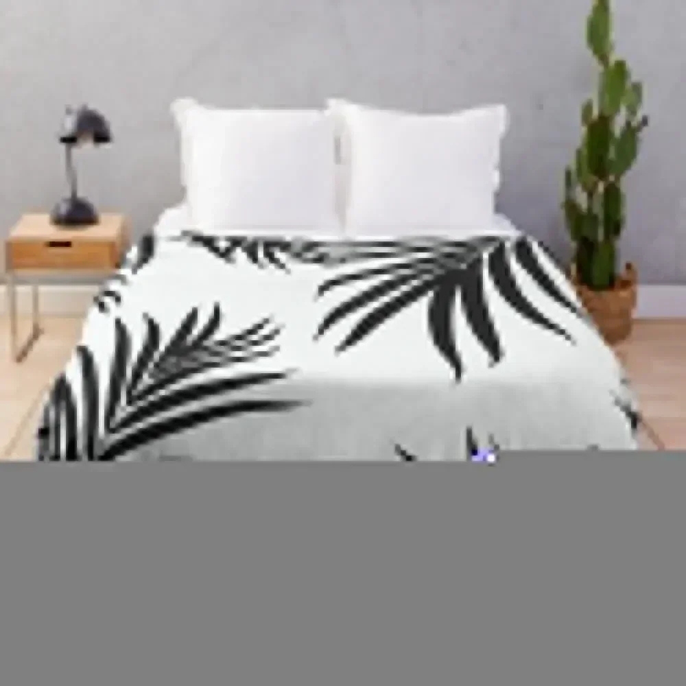 

Palm Leaves Pattern Summer Vibes #2 #tropical #decor #art Throw Blanket Faux Fur Soft Warm Blanket for Bed