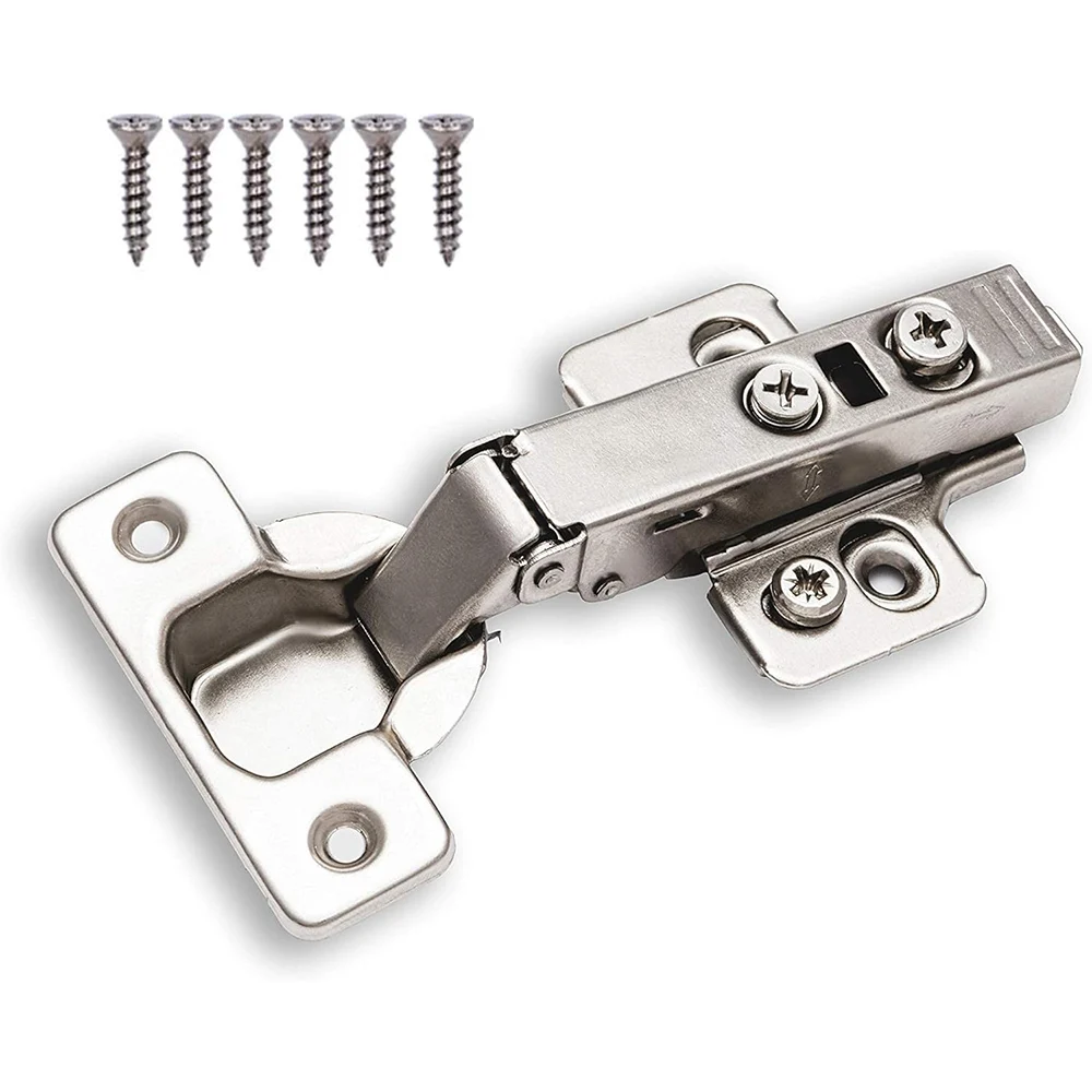 

1PC Soft Close Cabinet Door Hinges for Partial Overlay Cupboard 304 Stainless Steel Concealed Kitchen Cabinet Hinges with Screws